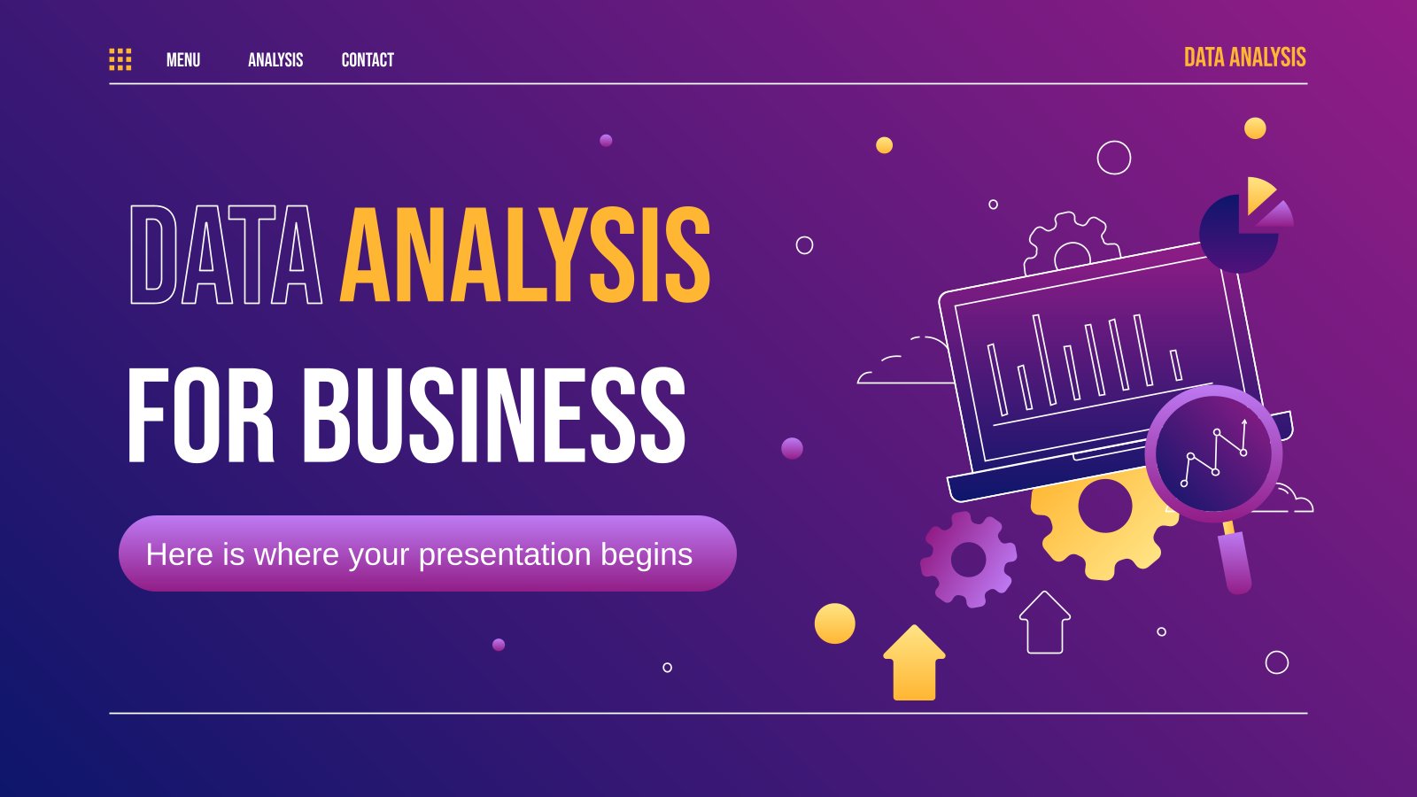 Plantilla de presentación Análisis de datos para empresas