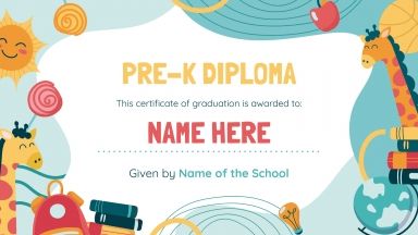 Pre-K Creative Certificates presentation template 