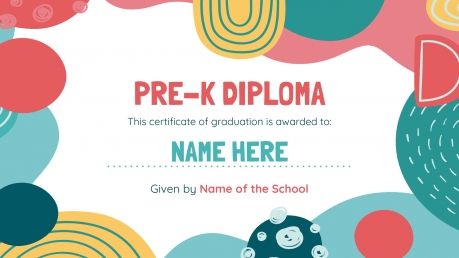 Plantilla de presentación Diplomas creativos para preescolar