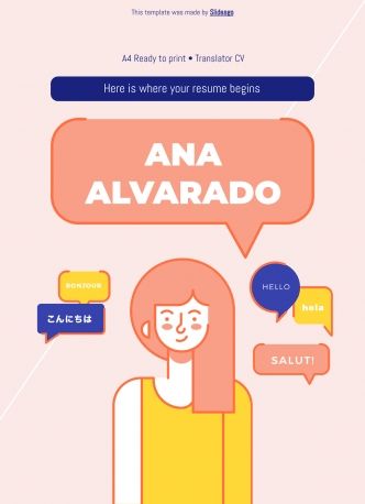 Plantilla de presentación CV para traductores