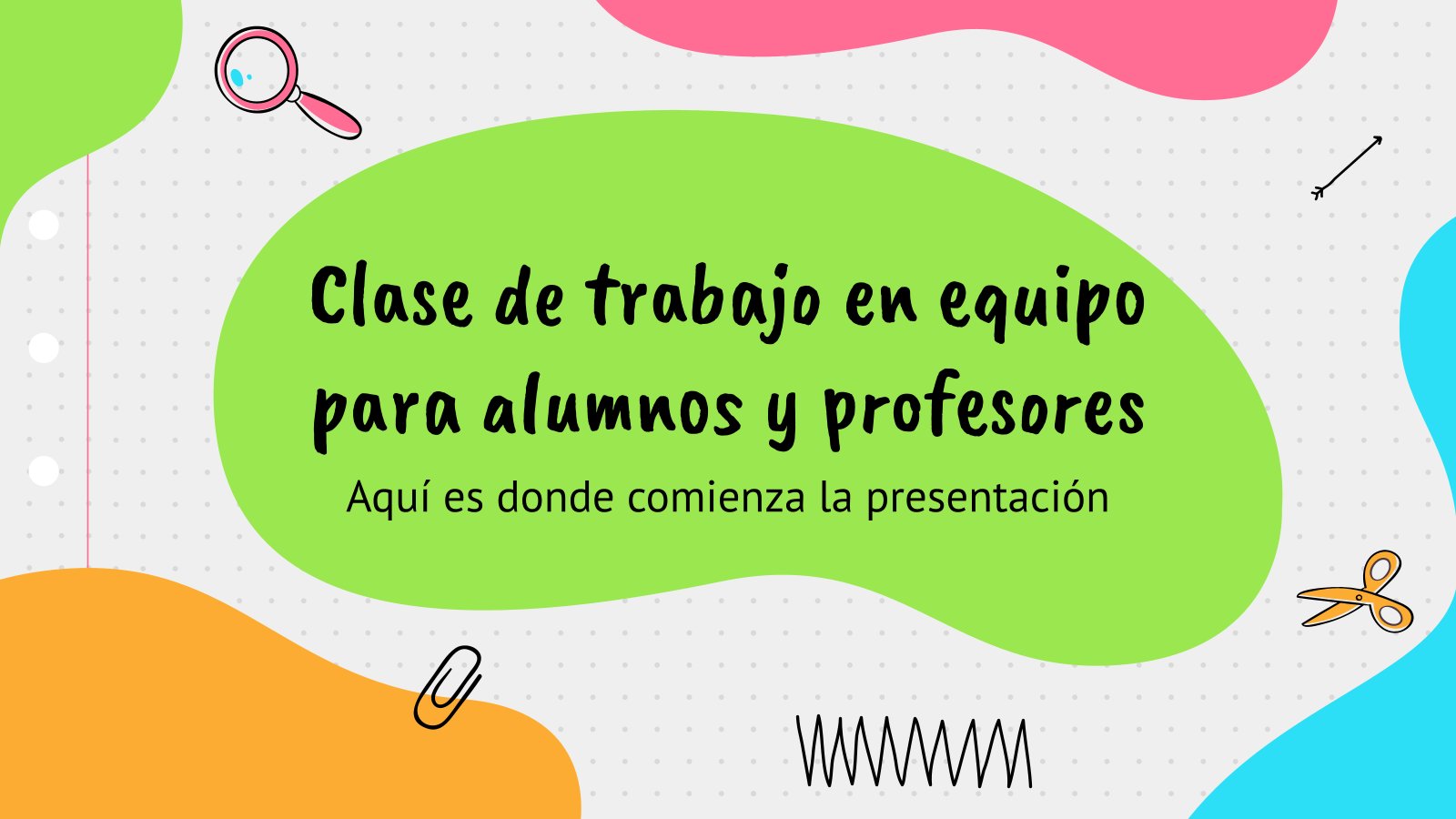 Plantilla de presentación Lección de trabajo en equipo para alumnos y docentes