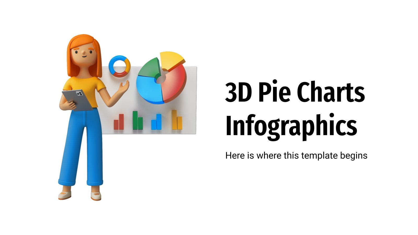 Modelo de apresentação Gráficos de pizza 3D