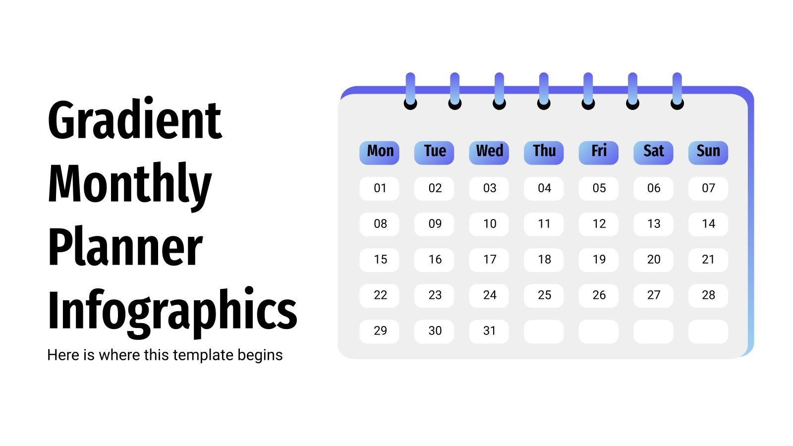 Gradient Monthly Planner Infographics | Google Slides & PPT