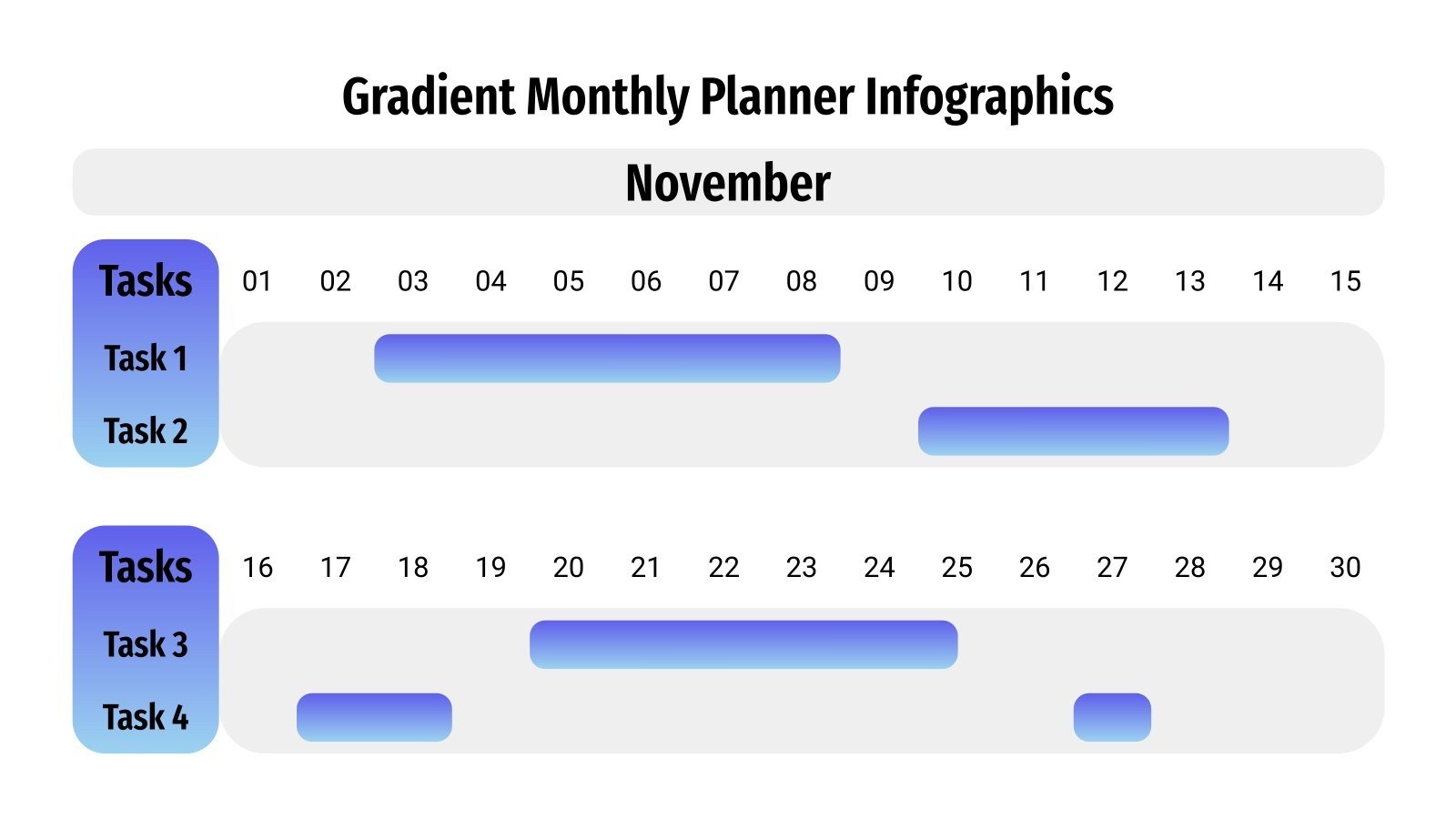 Gradient Monthly Planner Infographics | Google Slides & PPT