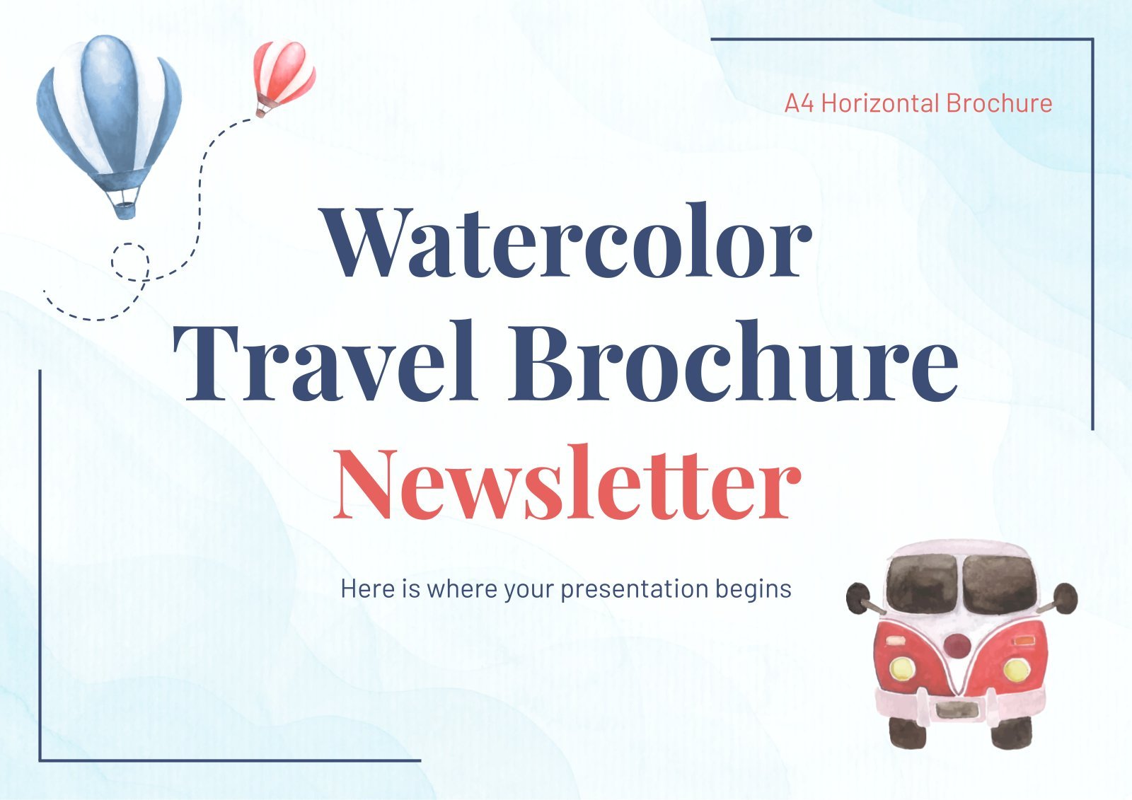 Newsletter : brochure de voyage en aquarelle Modèles de présentation