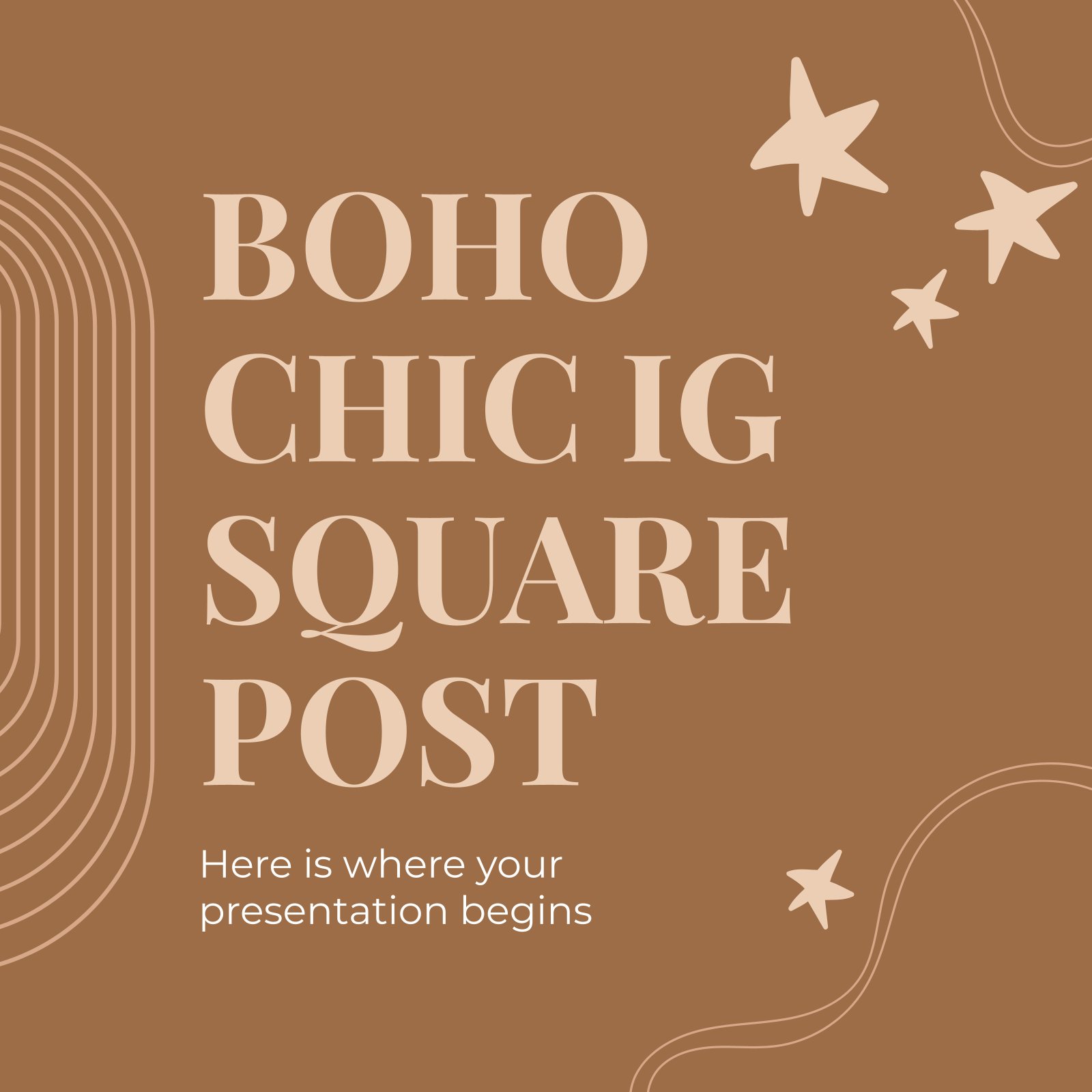 Boho Chic IG Square Post presentation template 