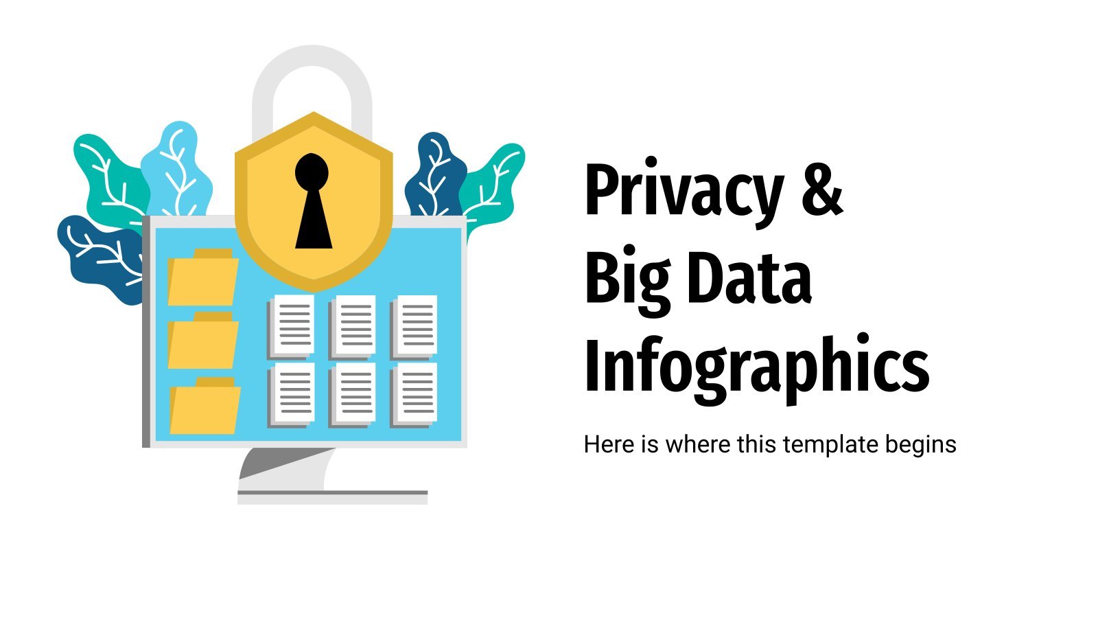 Modelo de apresentação Infográficos de privacidade e big data