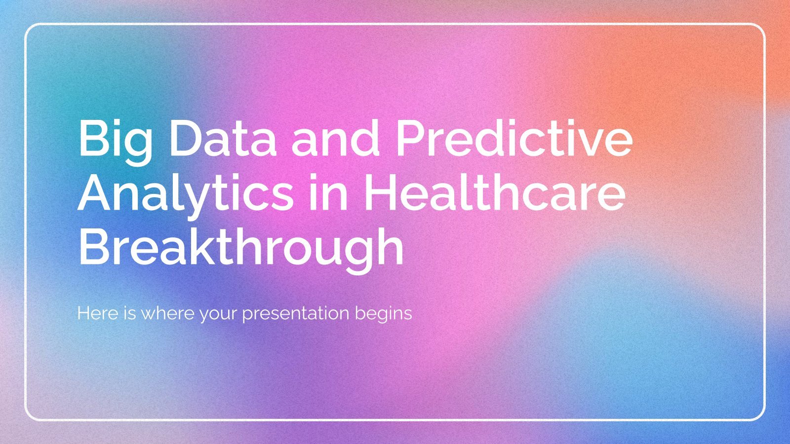 Big data et analyse prédictive en médecine Modèles de présentation