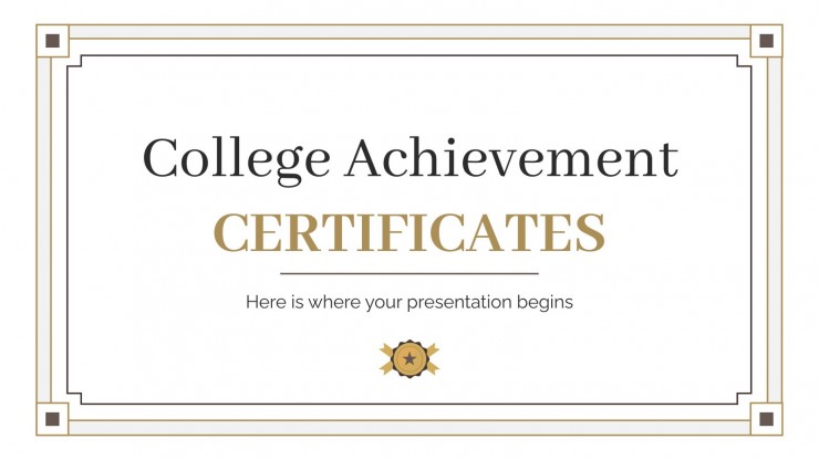 College Achievement Certificates presentation template 