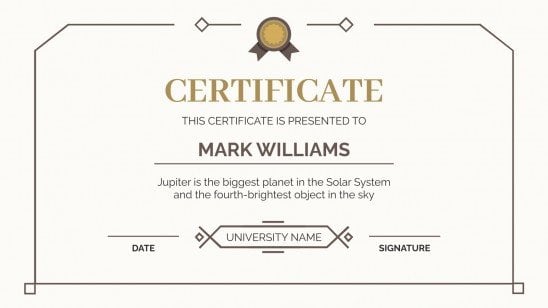 College Achievement Certificates presentation template 