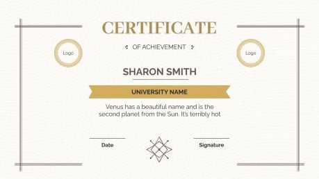 College Achievement Certificates presentation template 