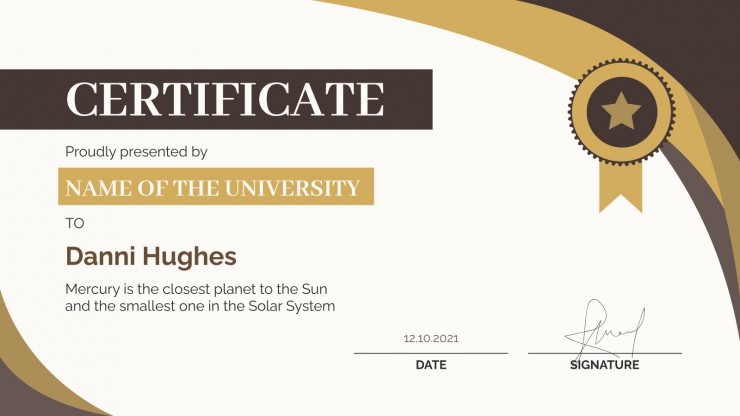 Plantilla de presentación Certificados universitarios