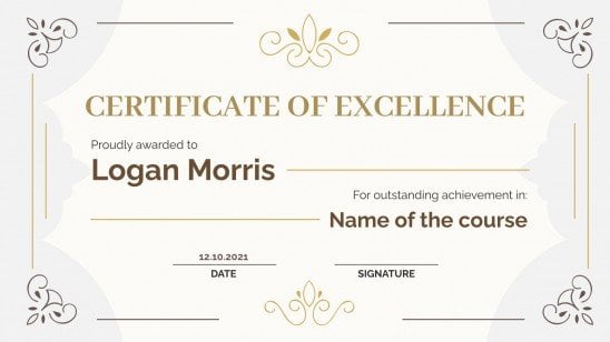 College Achievement Certificates presentation template 