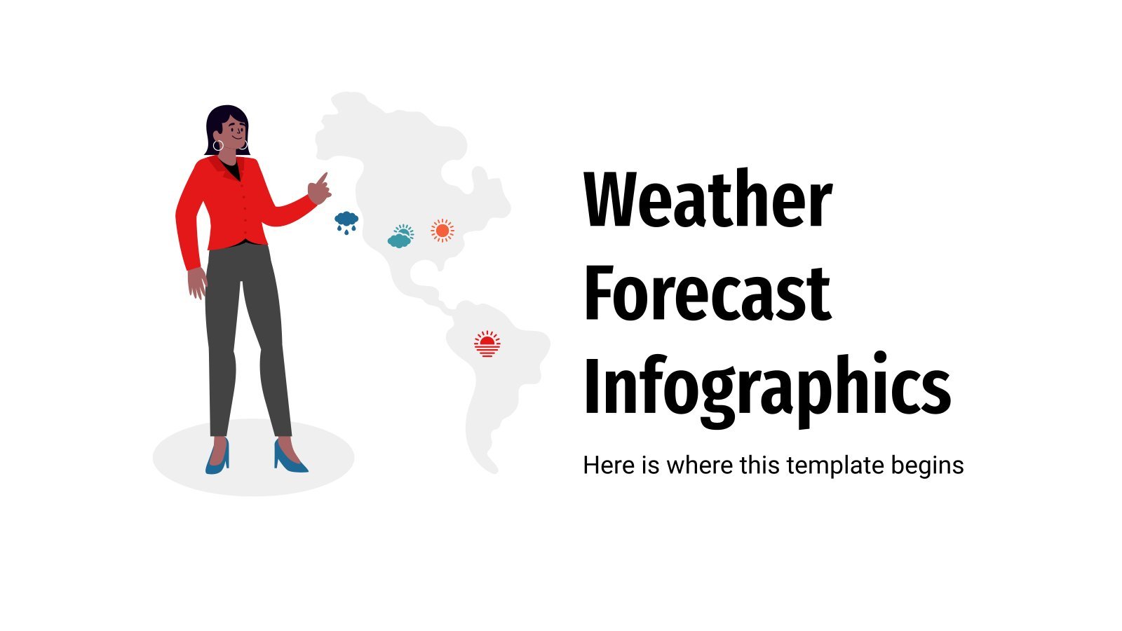 Plantilla de presentación Infografías de la previsión del tiempo