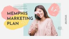 Modelo de apresentação Plano de marketing estilo Memphis