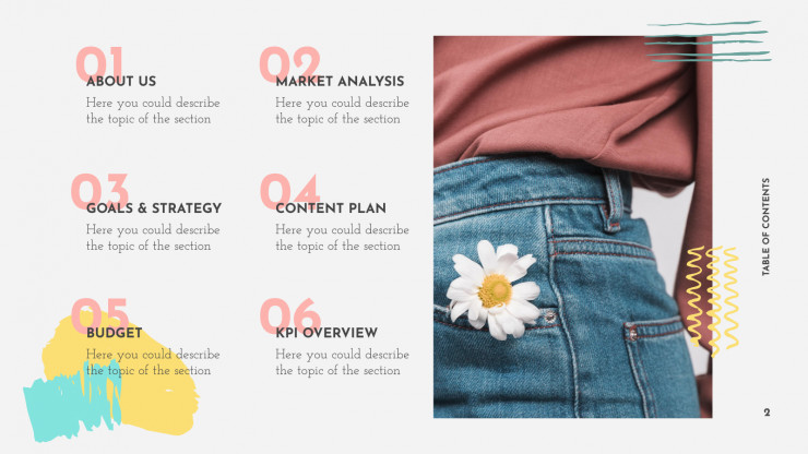 Modelo de apresentação Plano de marketing estilo Memphis