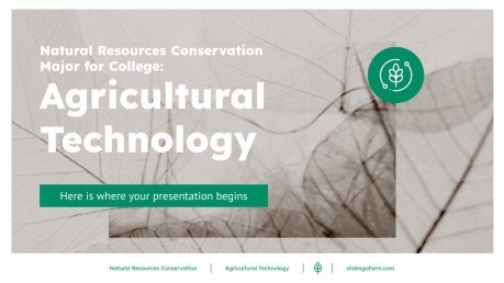 Natural Resources Conservation Major for College: Agricultural Technology presentation template 