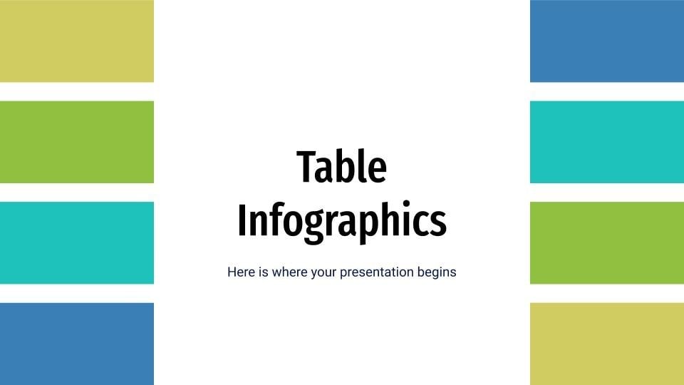 Modelo de apresentação Infográfico com tabelas