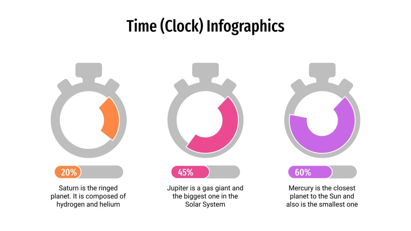 Infographies du temps (horloge) | Pour Google Slides et PPT