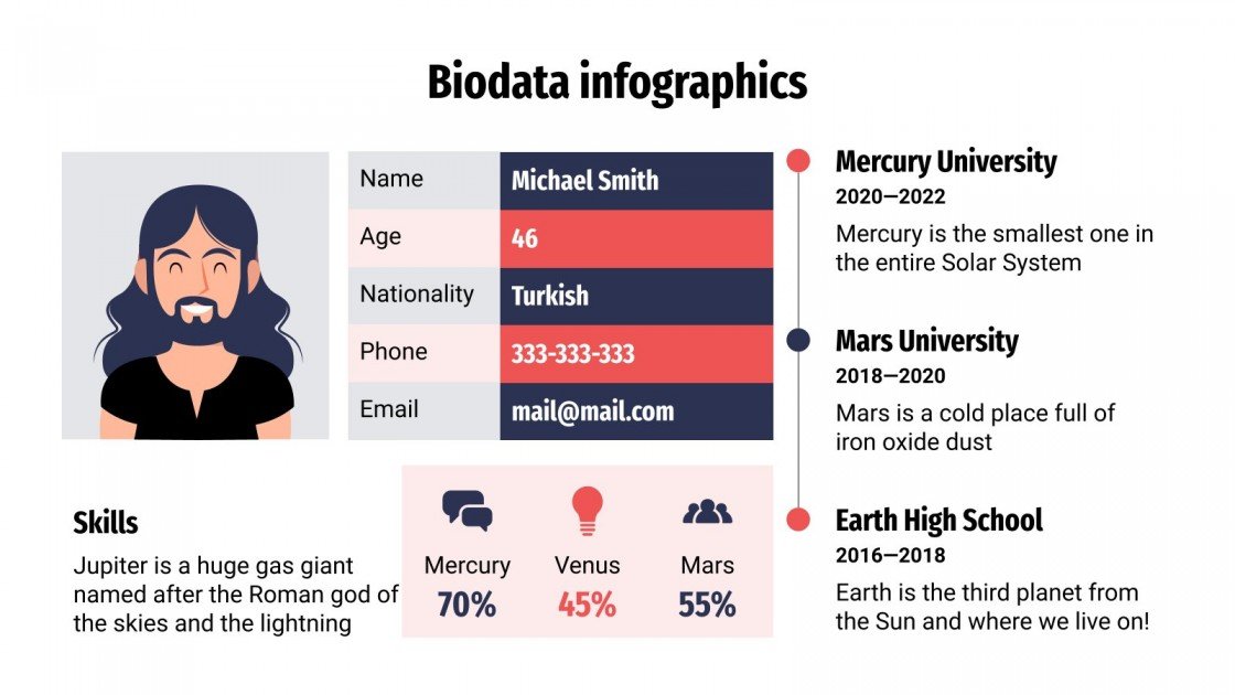 Biodata Infographics | Google Slides & PowerPoint template