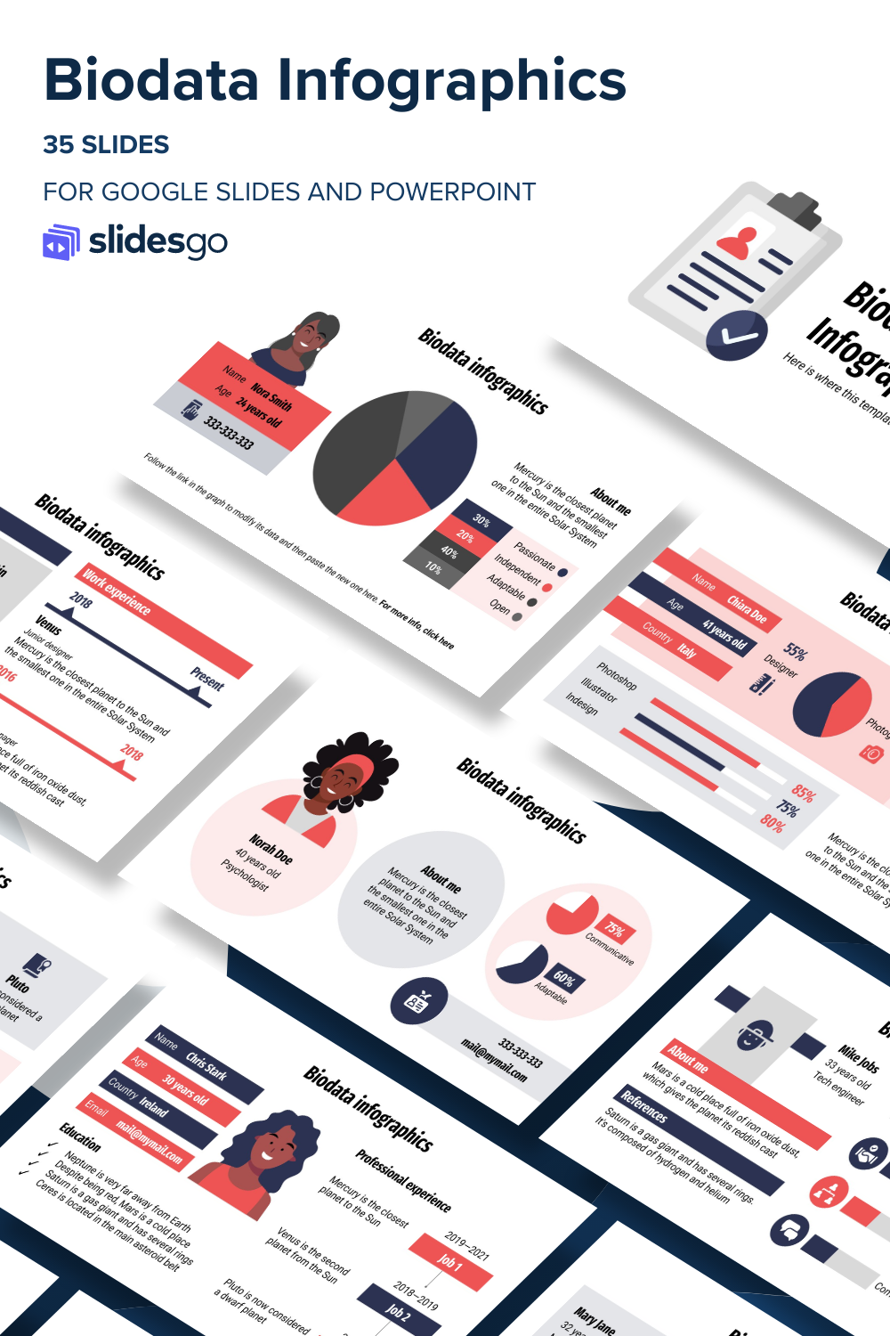 Biodata Infographics | Google Slides & PowerPoint template