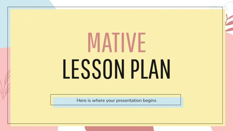 Plan de cours Mative : Modèles de présentation