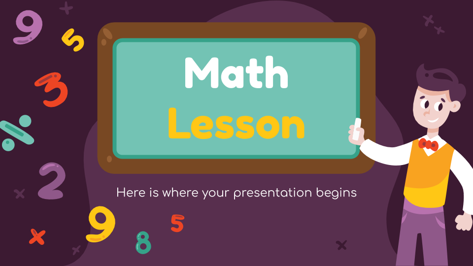 Funny Math Lesson presentation template 