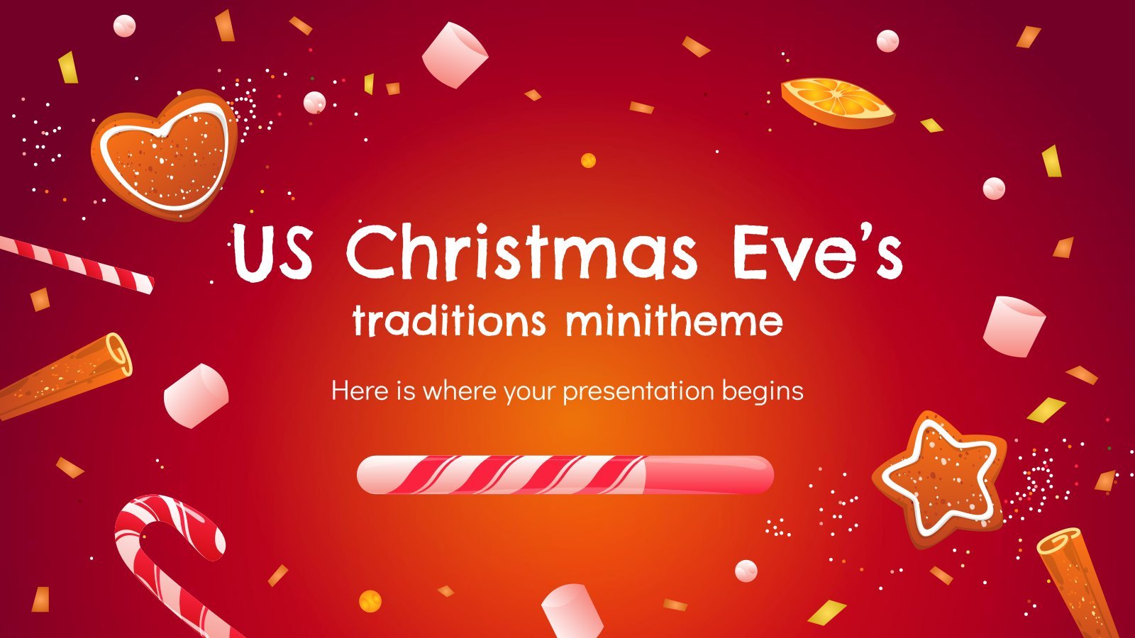 US Christmas Eve's Traditions Minitheme presentation template 