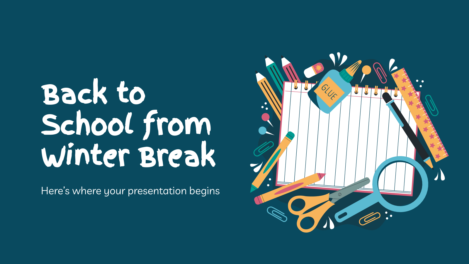 Back to School from Winter Break presentation template 