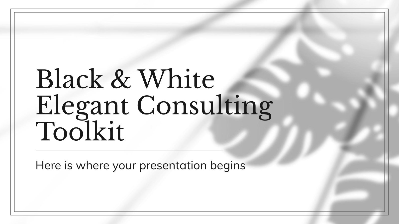 Black & White Elegant Consulting Toolkit presentation template 
