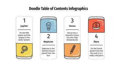 Plantilla de presentación Índices con doodles