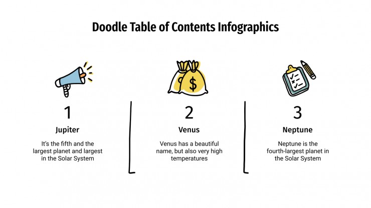 Plantilla de presentación Índices con doodles