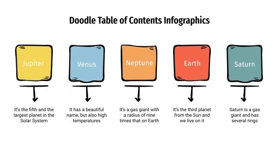 Plantilla de presentación Índices con doodles
