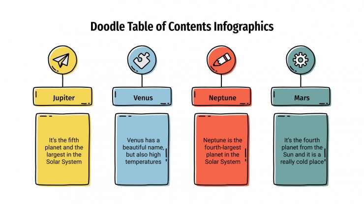 Plantilla de presentación Índices con doodles