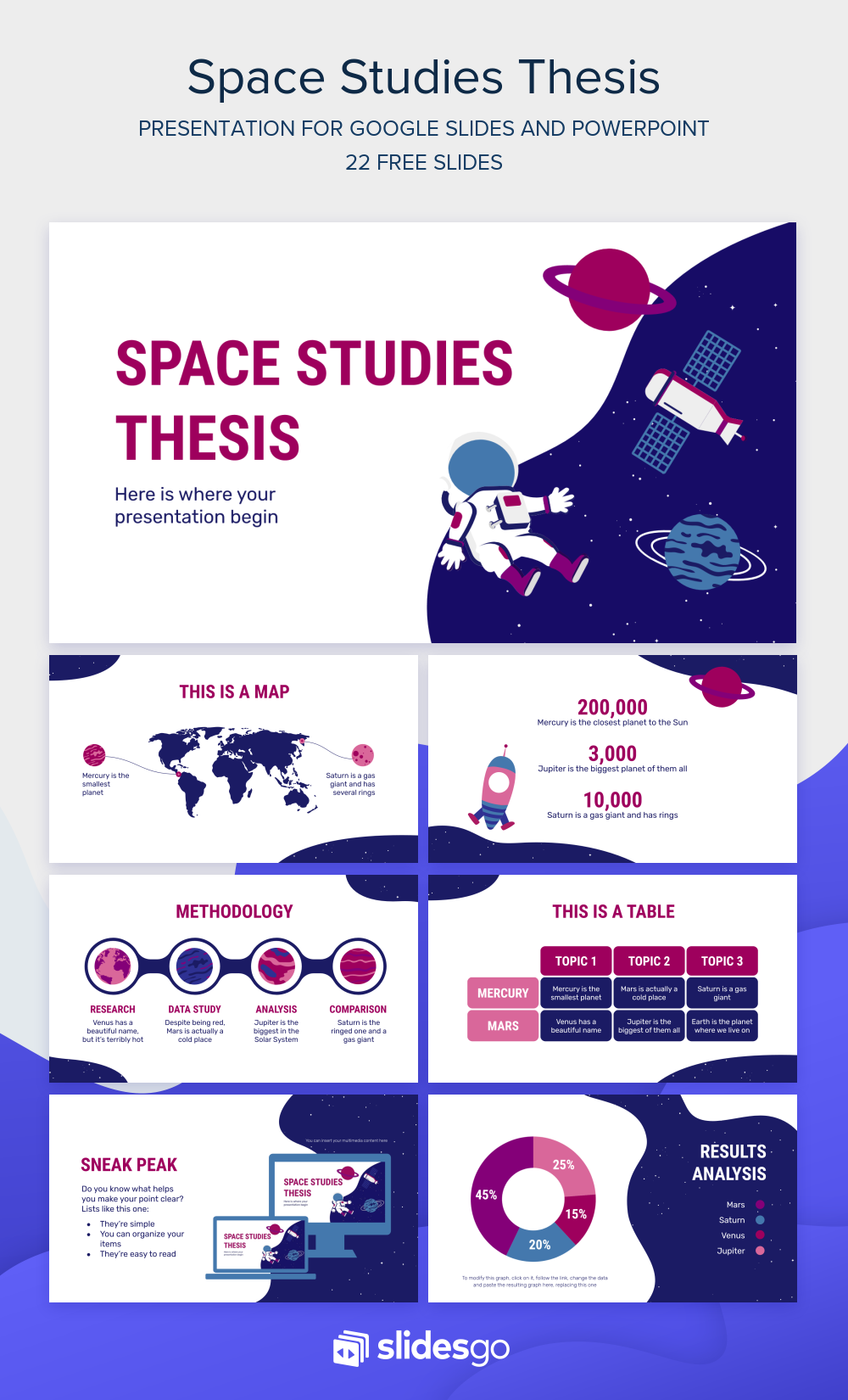Space Studies Google Slides theme & PowerPoint template