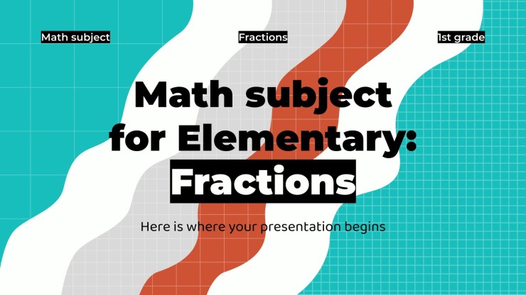 Math Subject for Elementary - 1st Grade: Fractions presentation template 