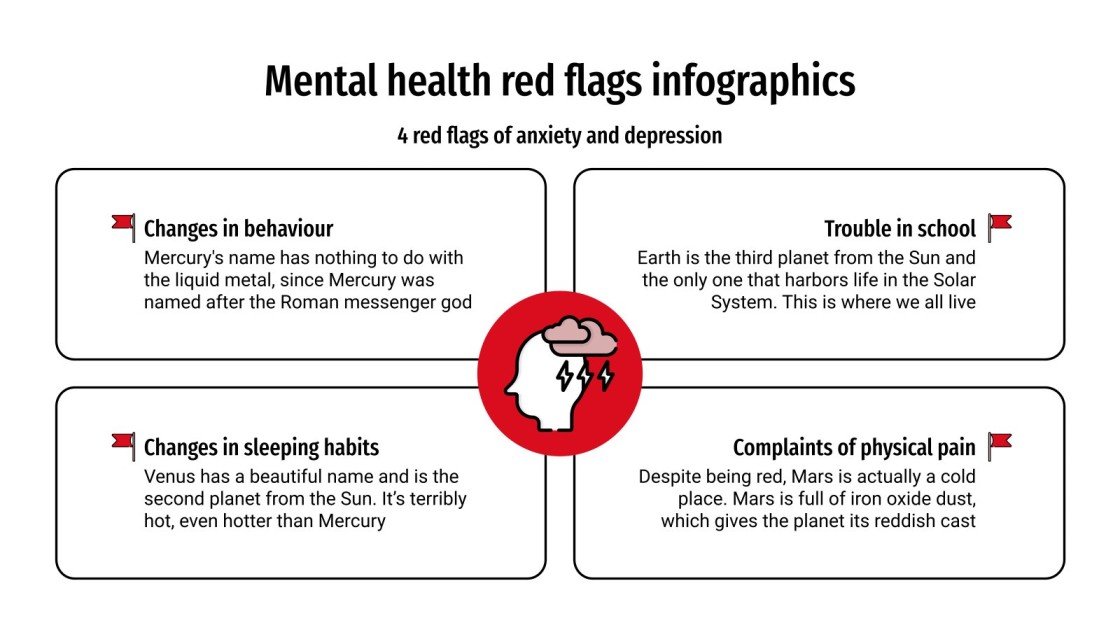 Mental Health Red Flags Infographics Google Slides & PPT
