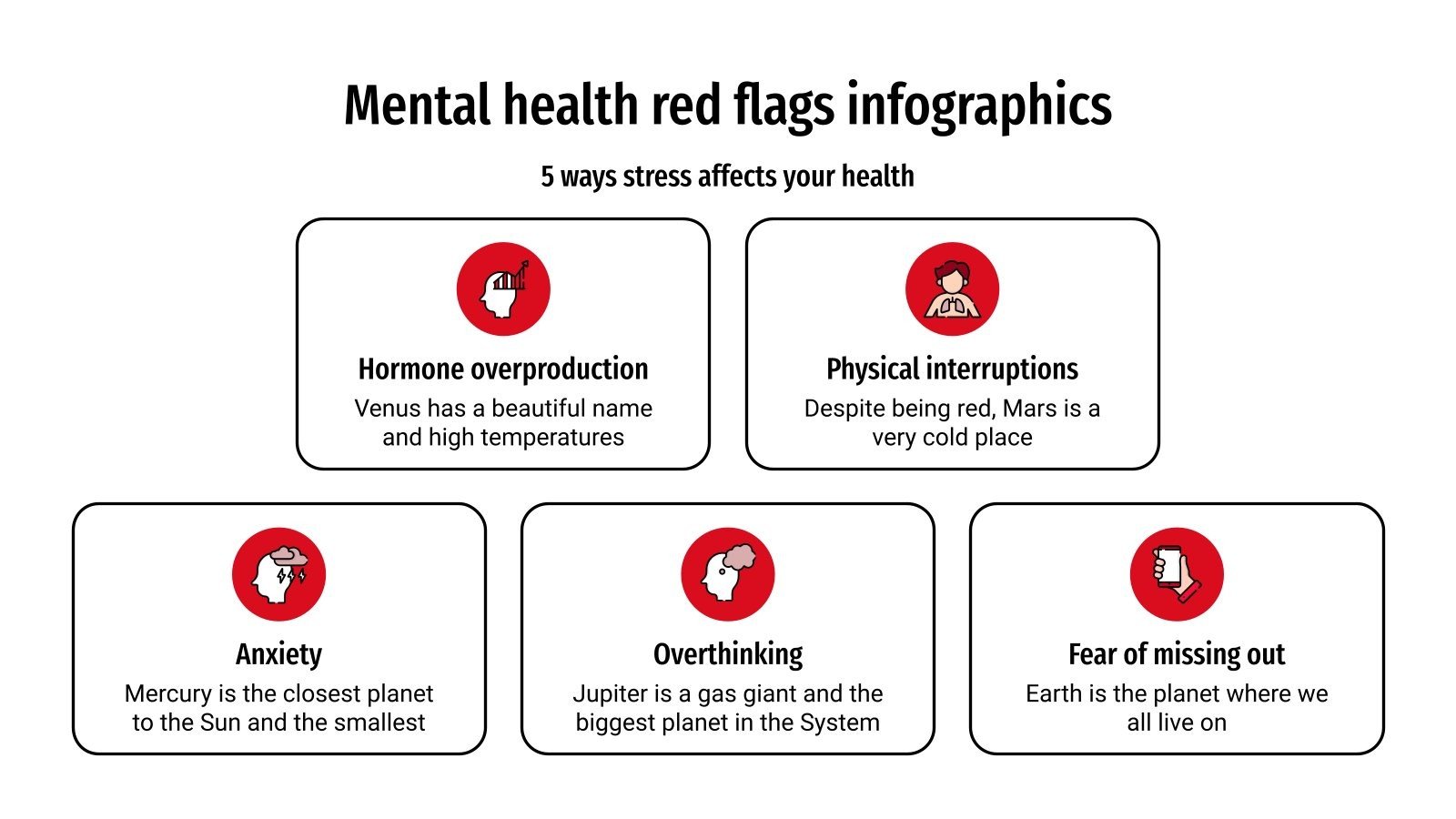 Mental Health Red Flags Infographics Google Slides & PPT