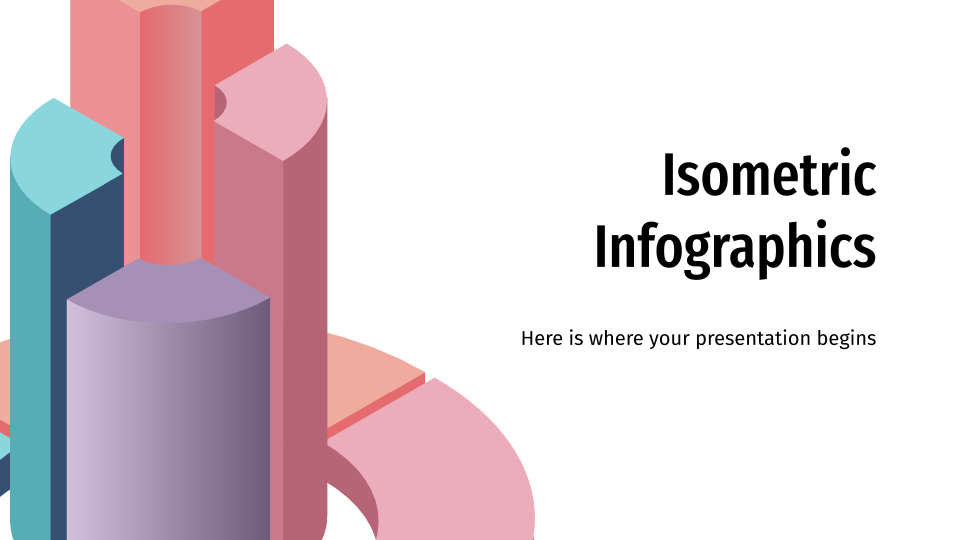 Modelo de apresentação Infográficos isométricos