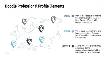 Modelo de apresentação Perfil profissional com rabiscos