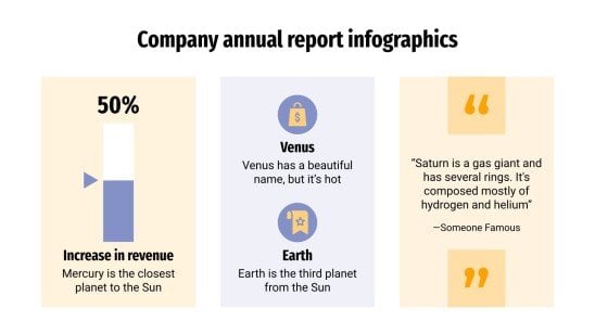 Company Annual Report Infographics presentation template 