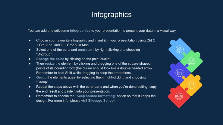 Company Annual Report Infographics presentation template 