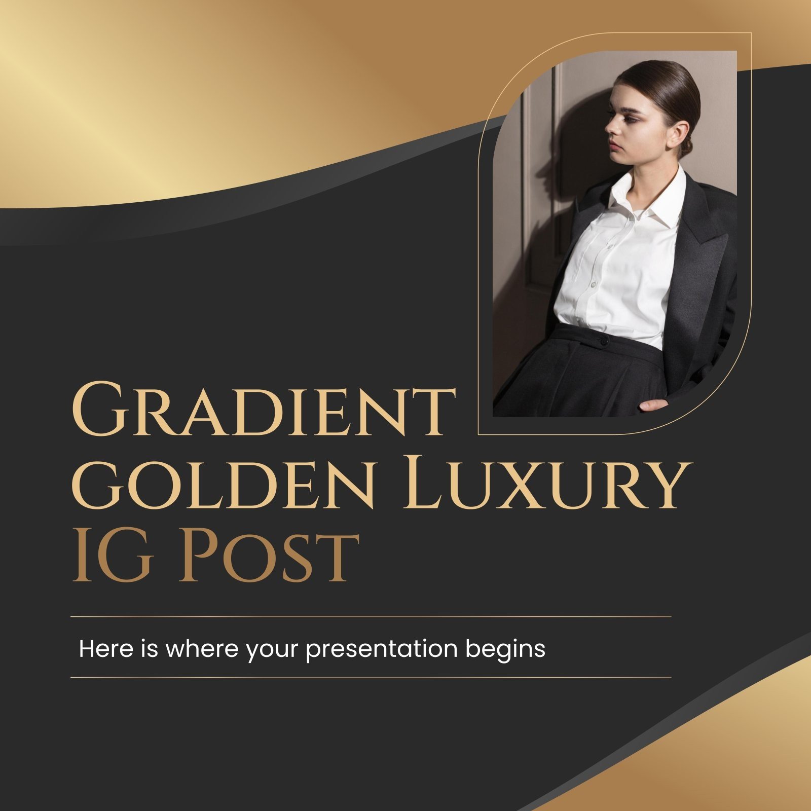 Golden Luxus Posts für Instagram Präsentationsvorlage