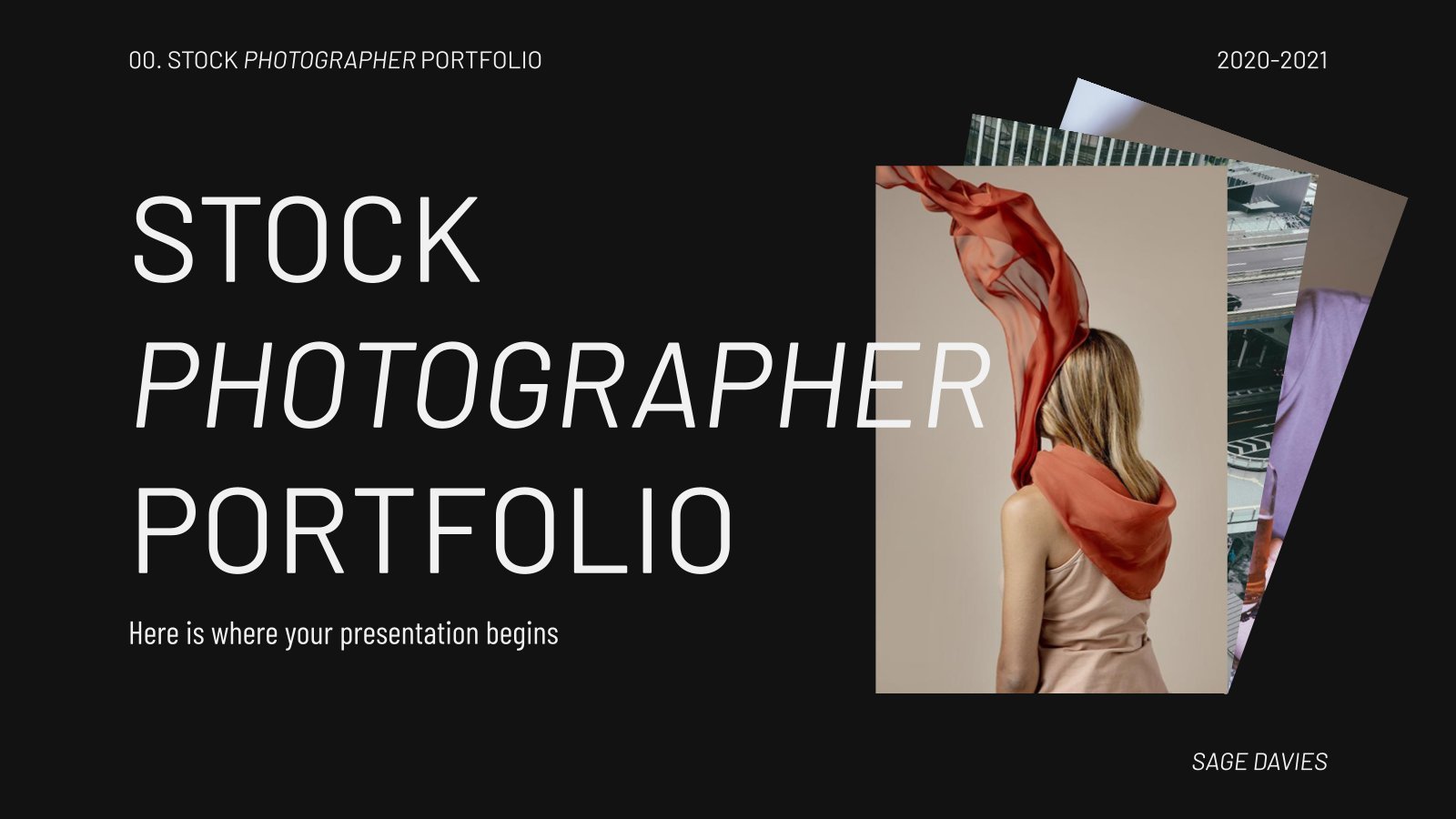 Stock Photographer Portfolio presentation template 