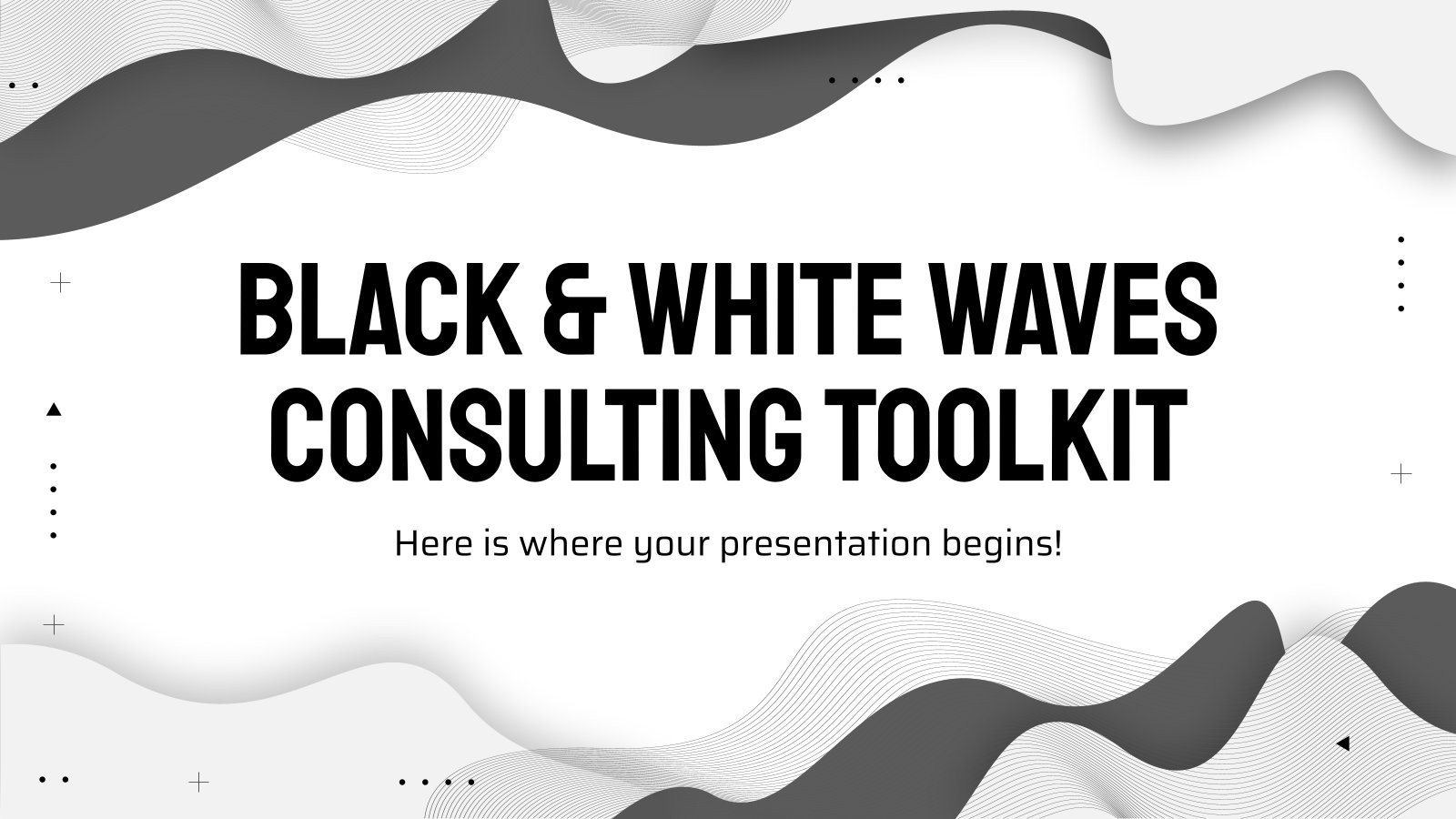 Black & White Waves Consulting Toolkit presentation template 
