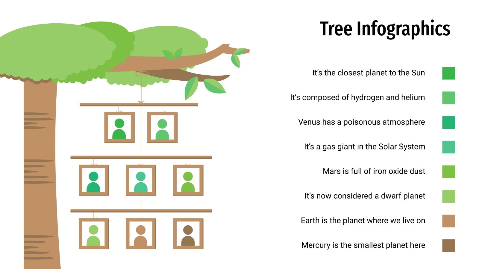 Names Tree Infograph Free Tree Infographics for Google Slides and PowerPoint