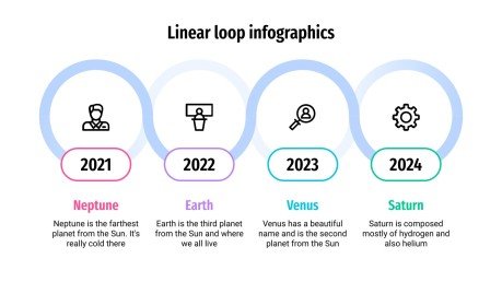 Plantilla de presentación Infografías con circulos y líneas