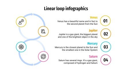 Lineare Schleifen Infografiken Präsentationsvorlage