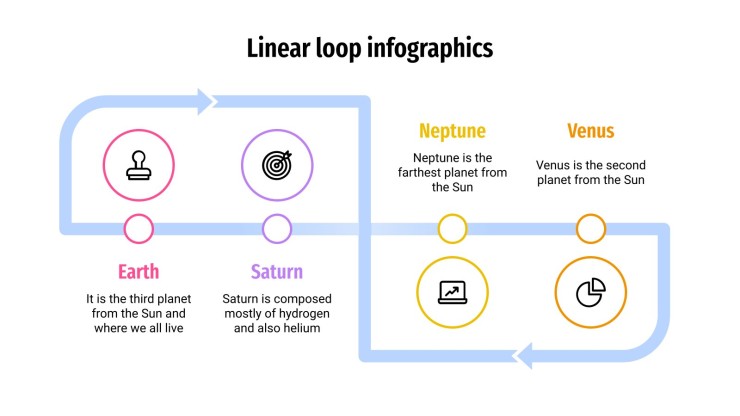 Modelo de apresentação Infográficos com círculos e linhas