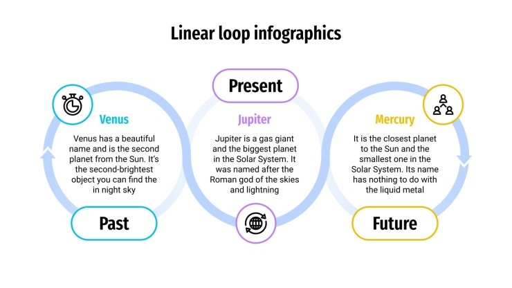 Plantilla de presentación Infografías con circulos y líneas